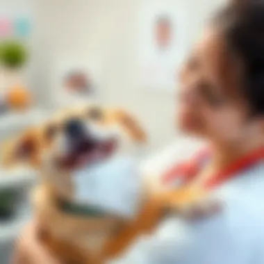 Joyful Moments After a Clinic Visit A satisfied pet owner holding a happy dog after a successful visit