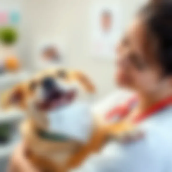 Joyful Moments After a Clinic Visit A satisfied pet owner holding a happy dog after a successful visit