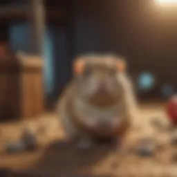 A cozy gerbil habitat with bedding and toys