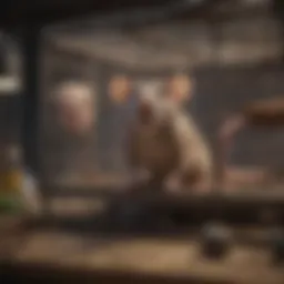 Spacious rat cage featuring multi-level design and tunnels