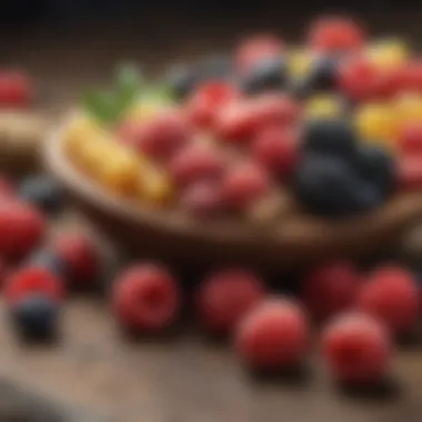 Close-up of Nutri Berries highlighting ingredients and texture