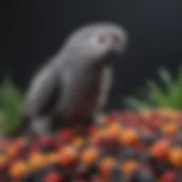 A vibrant assortment of NutriBerries laid out for African Grey parrots