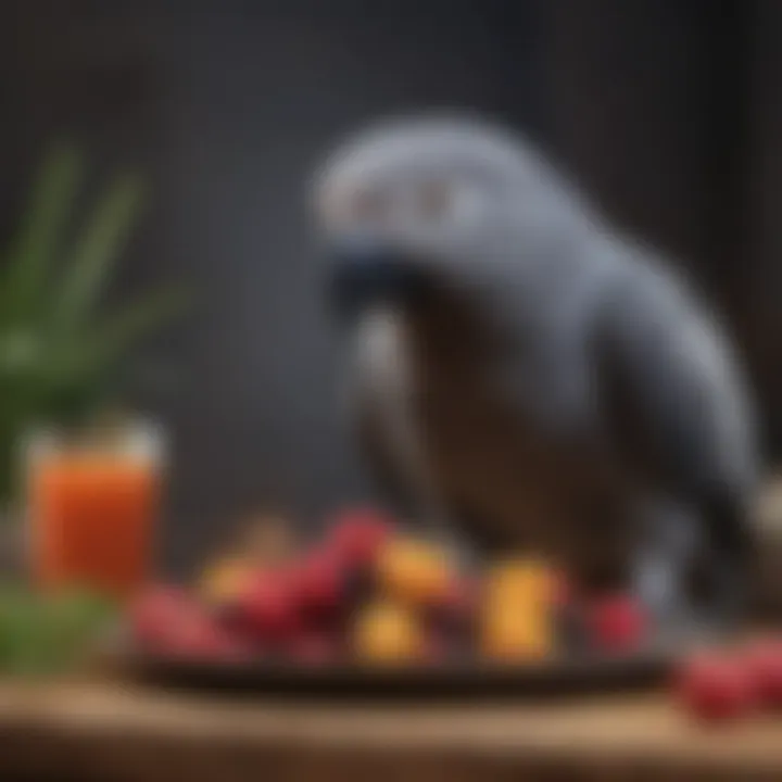 A balanced meal plan including NutriBerries for a healthy African Grey