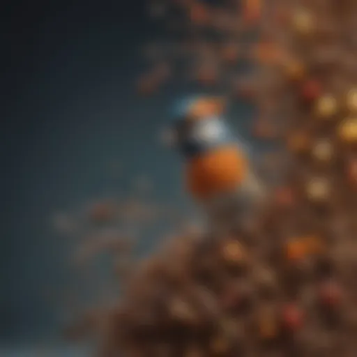 Colorful array of seeds and grains for small birds