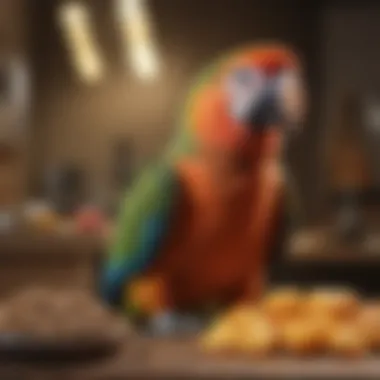 Essential Nutritional Components of Gourmet Parrot Food Nutritional breakdown chart of gourmet parrot food, emphasizing essential vitamins and minerals.