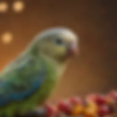 Diverse Seed and Fruit Options for Budgies A colorful array of seeds and fruits suitable for budgies