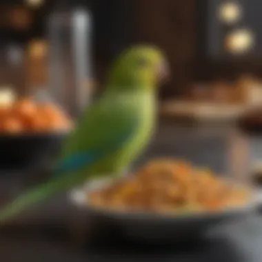 Display of commercial parakeet food options