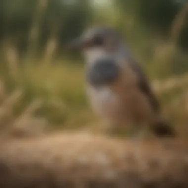 Feeding various bird species oats