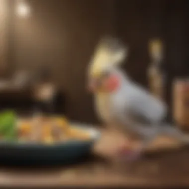Cockatiel Maintaining a Balanced Diet A healthy cockatiel enjoying its meal
