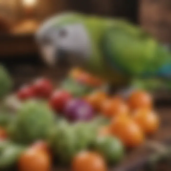 Colorful vegetables suitable for Quaker parrots
