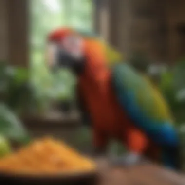 Supplements for Enhanced Macaw Nutrition Expert recommendations on supplemental nutrition for macaws displayed in a vibrant setting