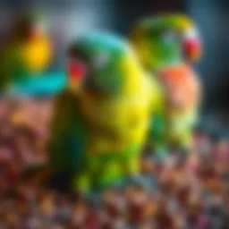 Colorful organic pellets for parrots