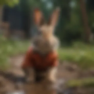 Rabbit Enjoying Outdoor Playtime Rabbit enjoying outdoor playtime in a safe outfit