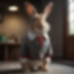 Rabbit wearing a stylish and comfortable outfit