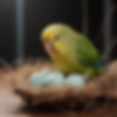 A healthy hatchling emerging from a parakeet egg, symbolizing successful incubation.