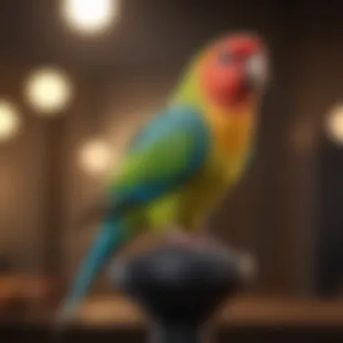 Vibrant Parakeet Stand Design A beautifully designed parakeet stand with vibrant colors.