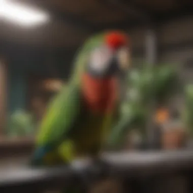 Well-maintained parrot breeding aviary