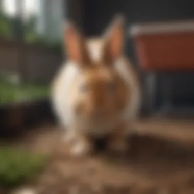 Demonstrating positive reinforcement techniques for training rabbits