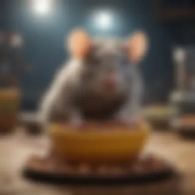 Premium Commercial Food for Optimal Rat Health A bowl filled with high-quality commercial rat food