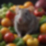 A colorful assortment of fresh fruits and vegetables for pet rats