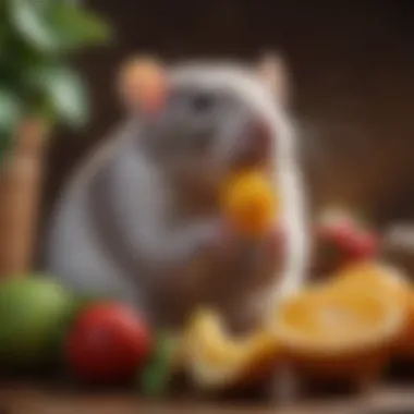 Delicious and Safe Treats for Pet Rats A pet rat enjoying a healthy treat, like a piece of fruit