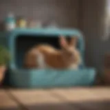 A cozy and clean rabbit litter box setup