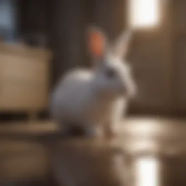 Training Tools to Aid in Potty Training Your Bunny A rabbit exploring its environment with training tools