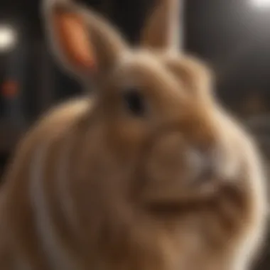 A rabbit being groomed, addressing common grooming challenges