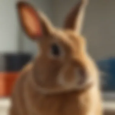 A healthy rabbit during a veterinary check-up