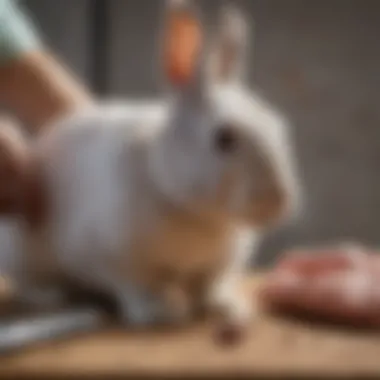 Veterinary Examination of a Rabbit Veterinarian examining a rabbit