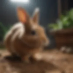 A variety of rabbit litter types displayed in a clean setting.