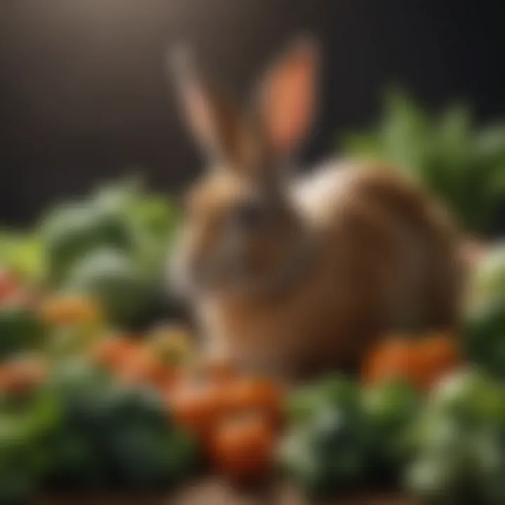 Fresh vegetables suitable for rabbits