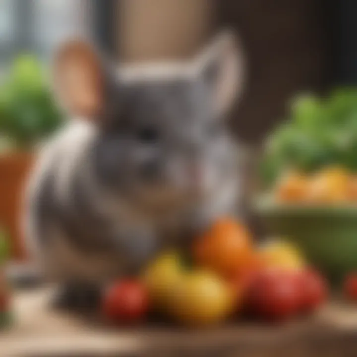 Selection of chinchilla-safe fruits and vegetables