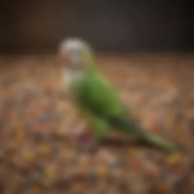 Nourishing Seed and Pellet Mix for Parakeets A vibrant assortment of parakeet seeds and pellets showcasing variety and nutrition.