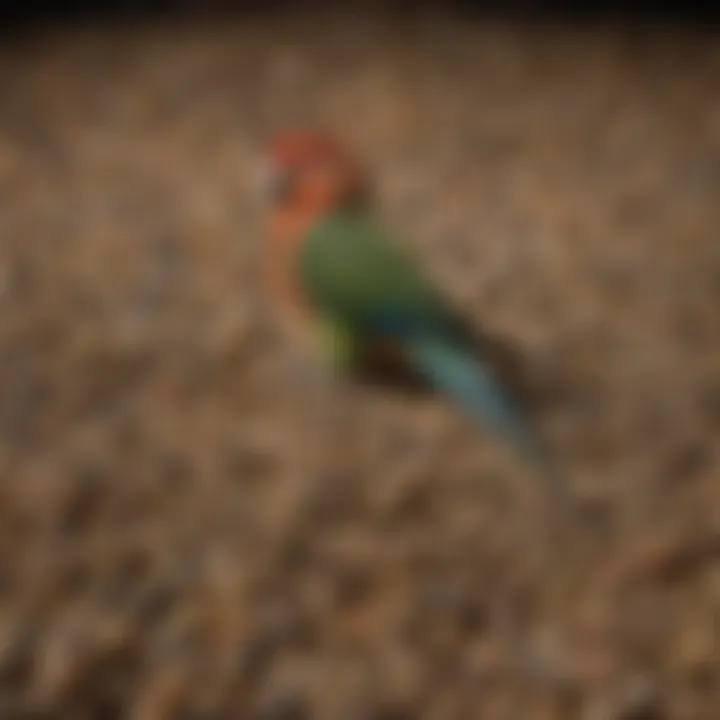 Different brands of parrot pellets on display