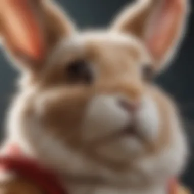 Close-up of bunny costume materials showcasing softness and quality