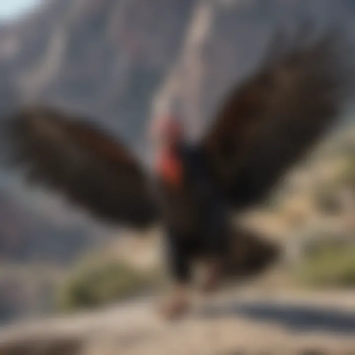 A majestic California condor in a natural habitat