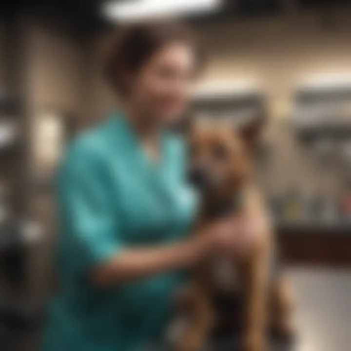 Dedicated clinic staff engaging with pet owners, illustrating community involvement