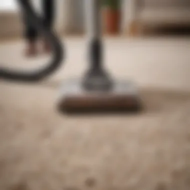A vacuum cleaner in action on a pet-friendly carpet