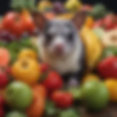 Nutrient-Dense Fresh Produce for Sugar Gliders A colorful assortment of fresh fruits and vegetables suitable for sugar gliders