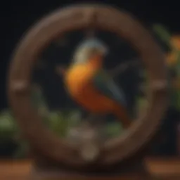 A beautifully crafted talking bird clock with intricate designs