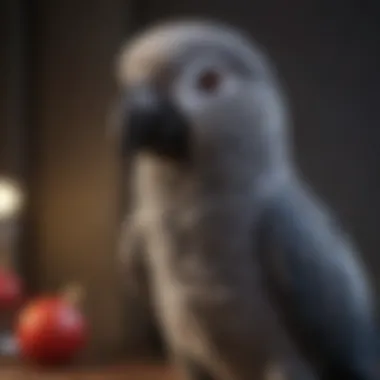 A collection of African Grey Parrot stuffed animals in various sizes and styles