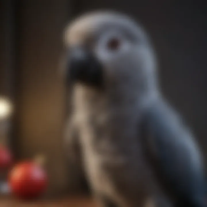 A collection of African Grey Parrot stuffed animals in various sizes and styles