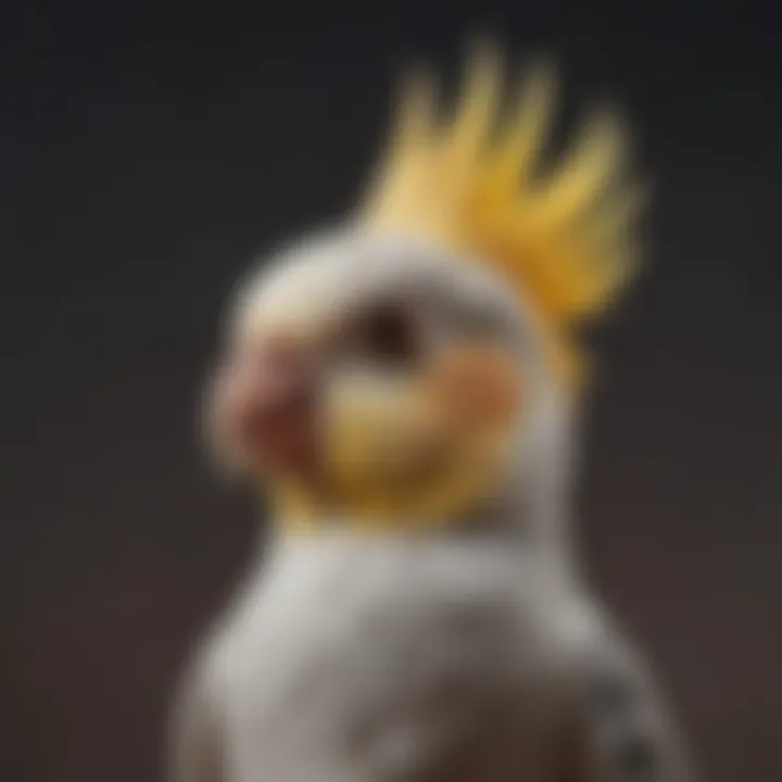 A cockatiel showing its crest