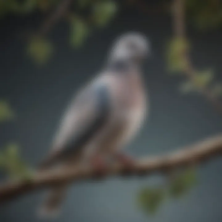 A serene dove perched gracefully on a branch