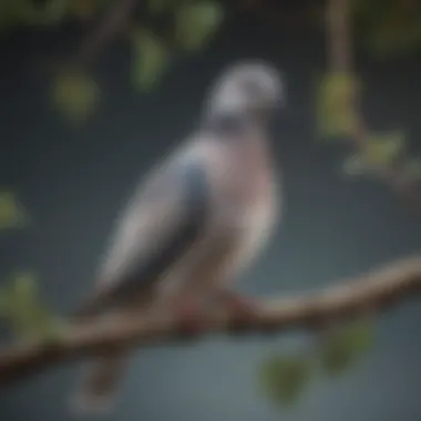 Graceful Dove Perched on Branch A serene dove perched gracefully on a branch
