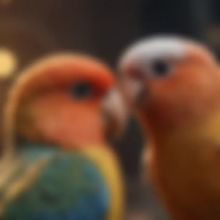 Detailed view of love bird species