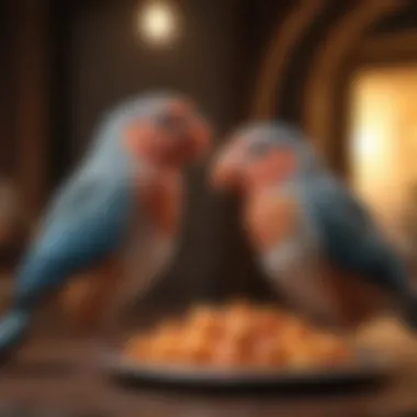 Responsible Feeding Practices for Love Birds Love bird owner providing a varied diet for their pet