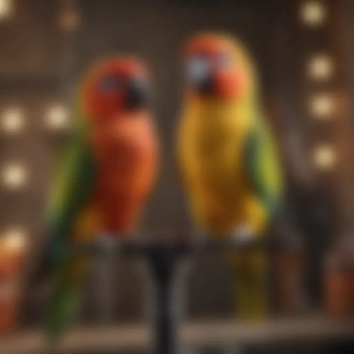 Detailed view of a well-maintained conure stand, emphasizing safety features