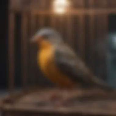 Close-up of materials used in bird cage construction